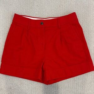 J Crew Linen Pleated Red Women's Shorts